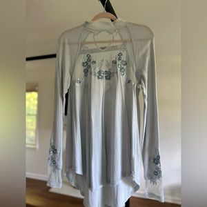 Free People Light Blue Top